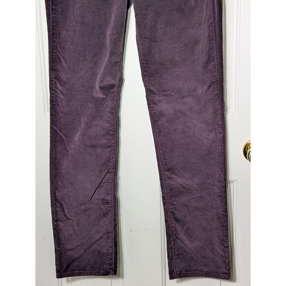 Calvin Klein Corduroy Pants Women 8 Purple Plum Straight Leg Pockets Y2K Logo - Picture 3 of 11